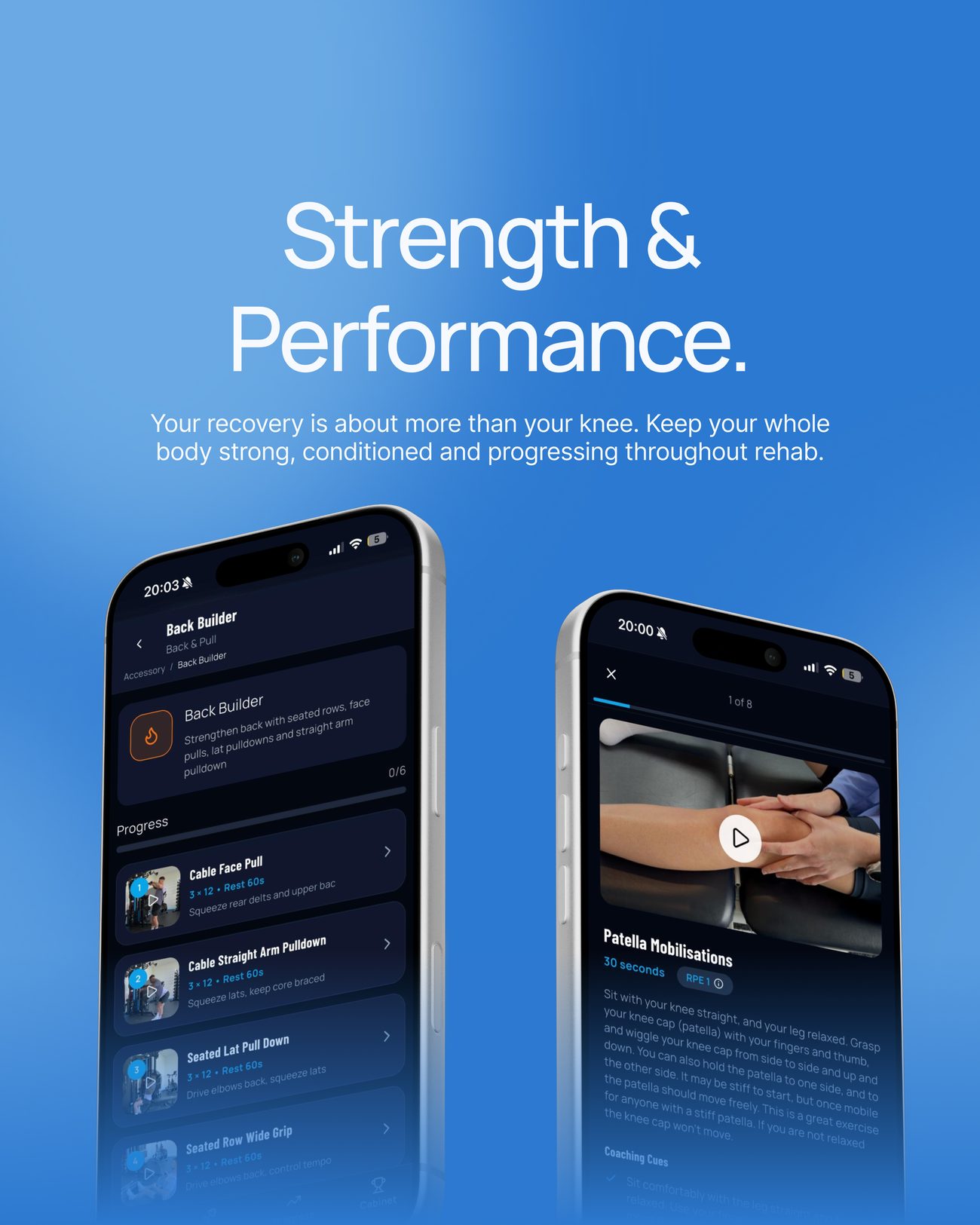 Strength & Performance: keep your whole body strong, conditioned and progressing throughout rehab